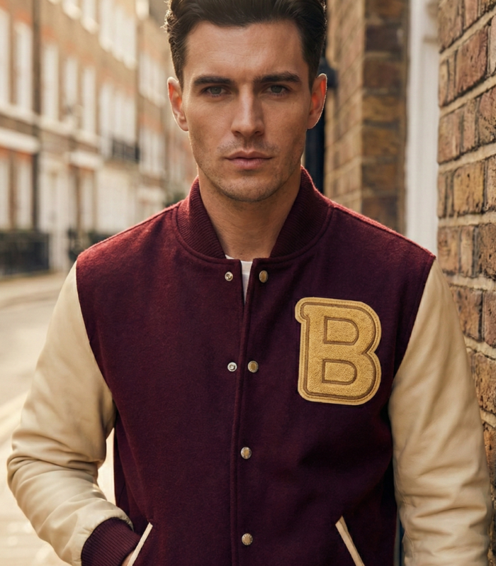 Maroon Biker Jacket